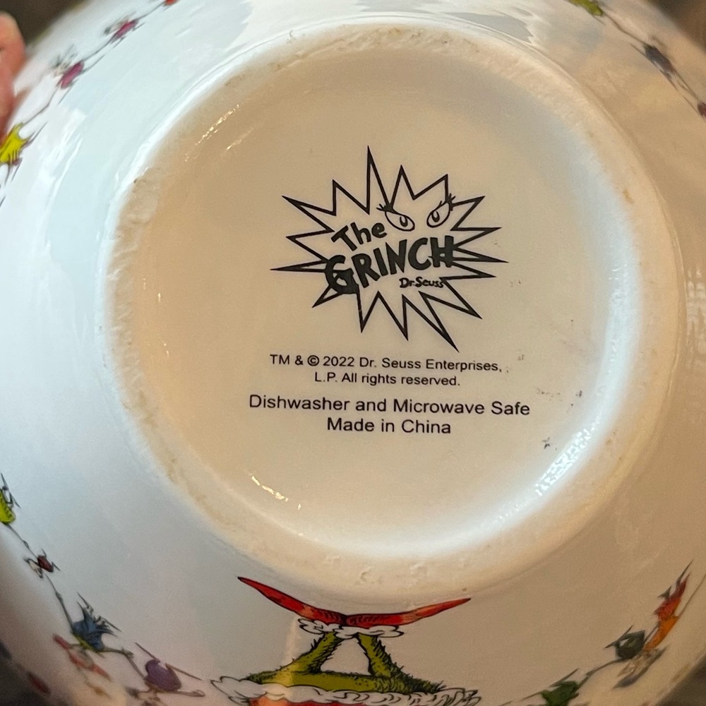 Dr Seuss Grinch Cindy Lou Christmas RAMEN Noodle BOWL -Wooden Chopsticks Missing - Picture 5 of 5